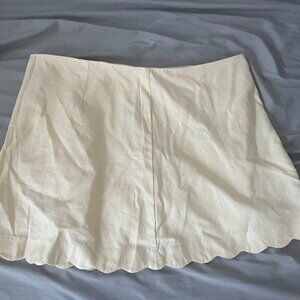 Gap Linen-Blend Scalloped Mini Skort